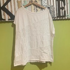 Lane Bryant Size 22/24 Short Sleeve Embroidered Shirt